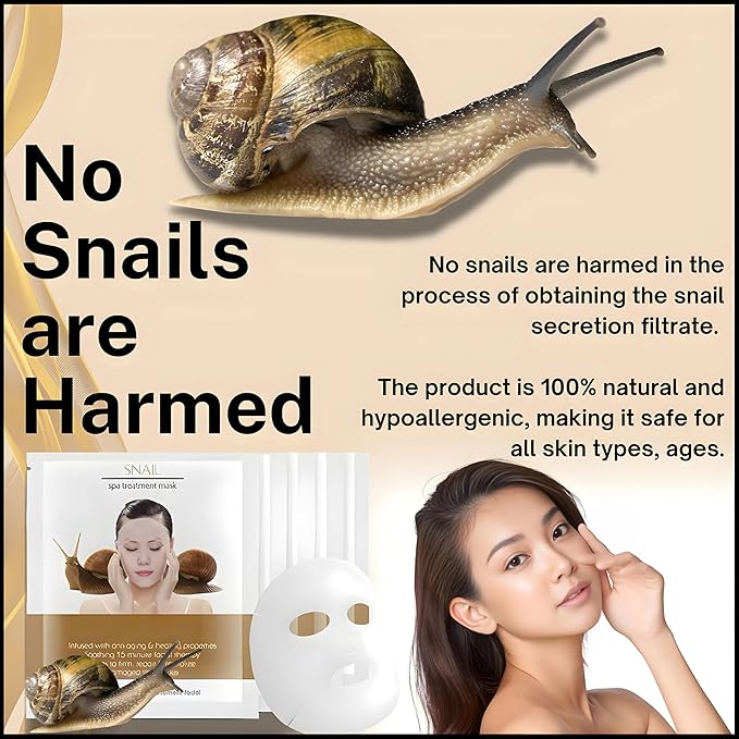 Snail Mucin Facial Sheet Mask | Korean Skincare Detox Mask |After Sun Care and Glowing Glass Skin | Hydrating Sheet Mask for Spa Day Self-Care | Anti-Aging Skin Renewal