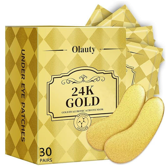 30 Pairs Under Eye Patches, 24k Gold Under Eye Mask For Puffy Eyes,Dark Circles,Bags, Nourishing Collagen Under Eye Gel Pads,Reduces Wrinkles,Revitalises and Refreshes Your Skin