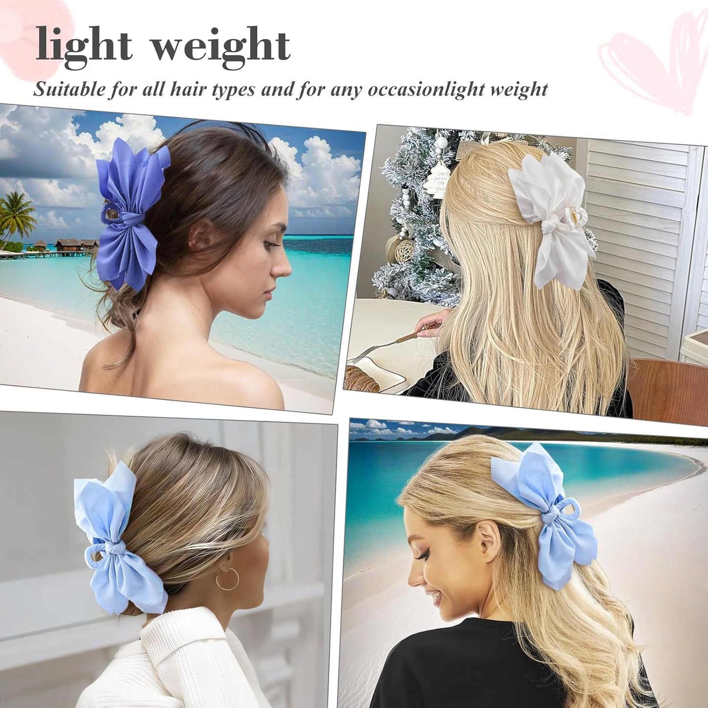 Bow Claw Clips Bow Hair Clips 3PC Big Hair Bows for Women Butterfly Styling Large Hair Clips for Thick Hair for Girls Hair Accessories for Teen