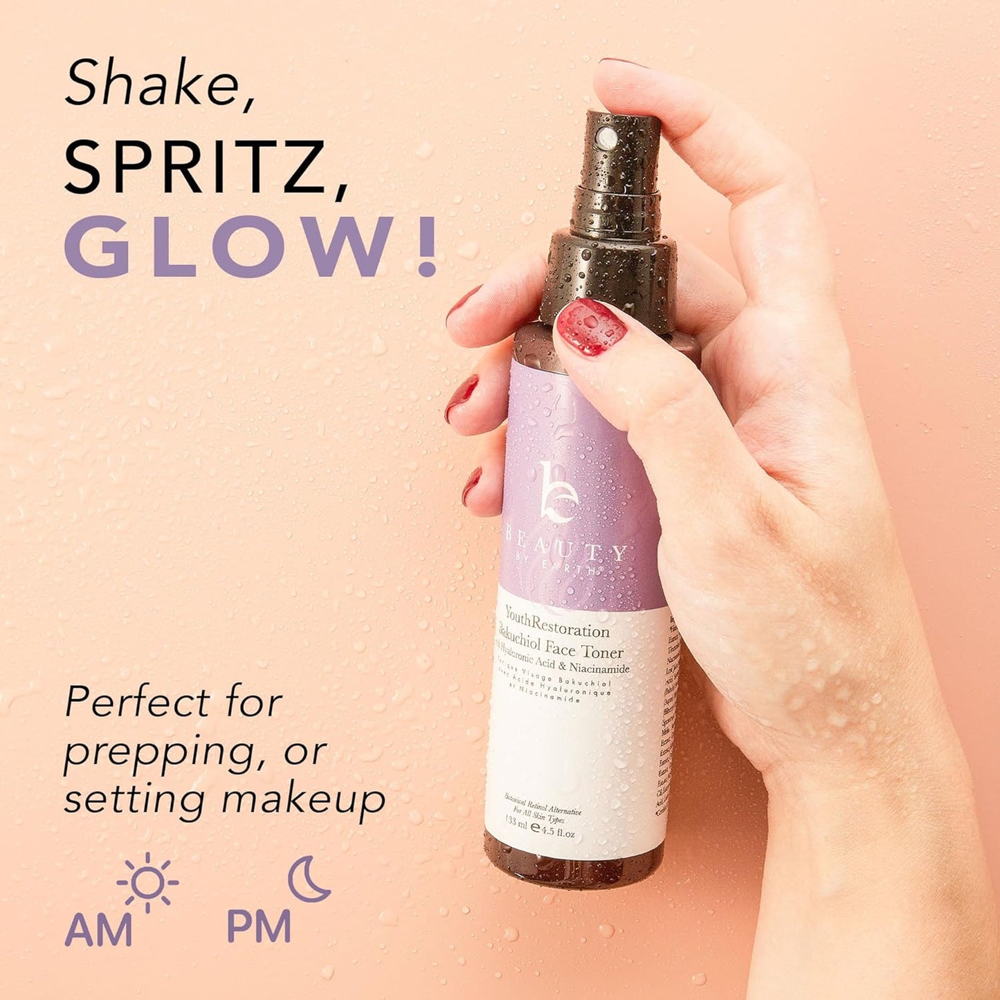 Bakuchiol Face Toner - USA Made with Natural & Organic Ingredients, Skin Toner for Oily and Acne Prone Skin, Spray Toner for Aging Skin, Smoothes Fine Lines & Wrinkles, Face Toner for Women Anti Aging