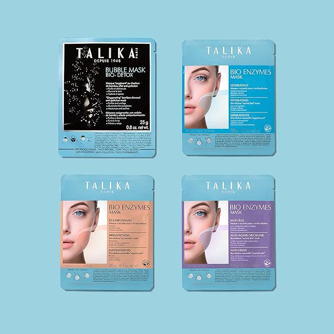 Talika Bio Enzymes Brightening Mask - Hydrating & Illuminating Face Mask - Biocellulose Regenerating Mask - Second Skin Effect Beauty Sheet Mask - 20g