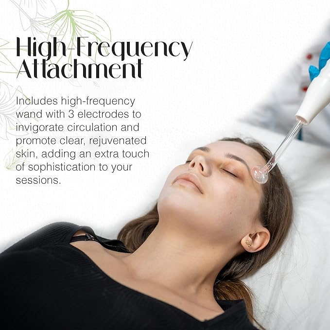 3-in-1 Facial Steamer with High Frequency, 3 Electrodes, 5 Diopter Magnifying Lamp, Silent Timer & Aromatherapy