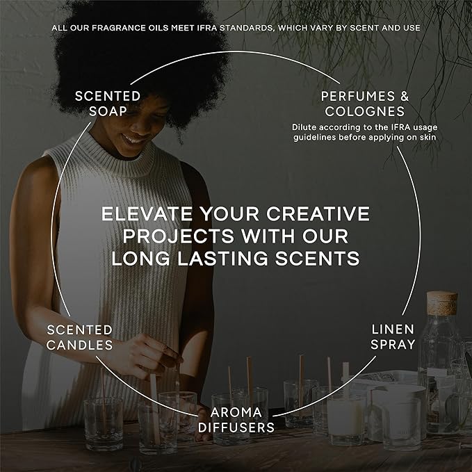 Eternal Essence Oils Tropical Fruit Set of 6 Premium Fragrance Oils - Includes Mango, Coconut Cream, Pineapple, Passion Fruit & Guava, Banana and Portuguese Pomelo Scented Oils - 10ML