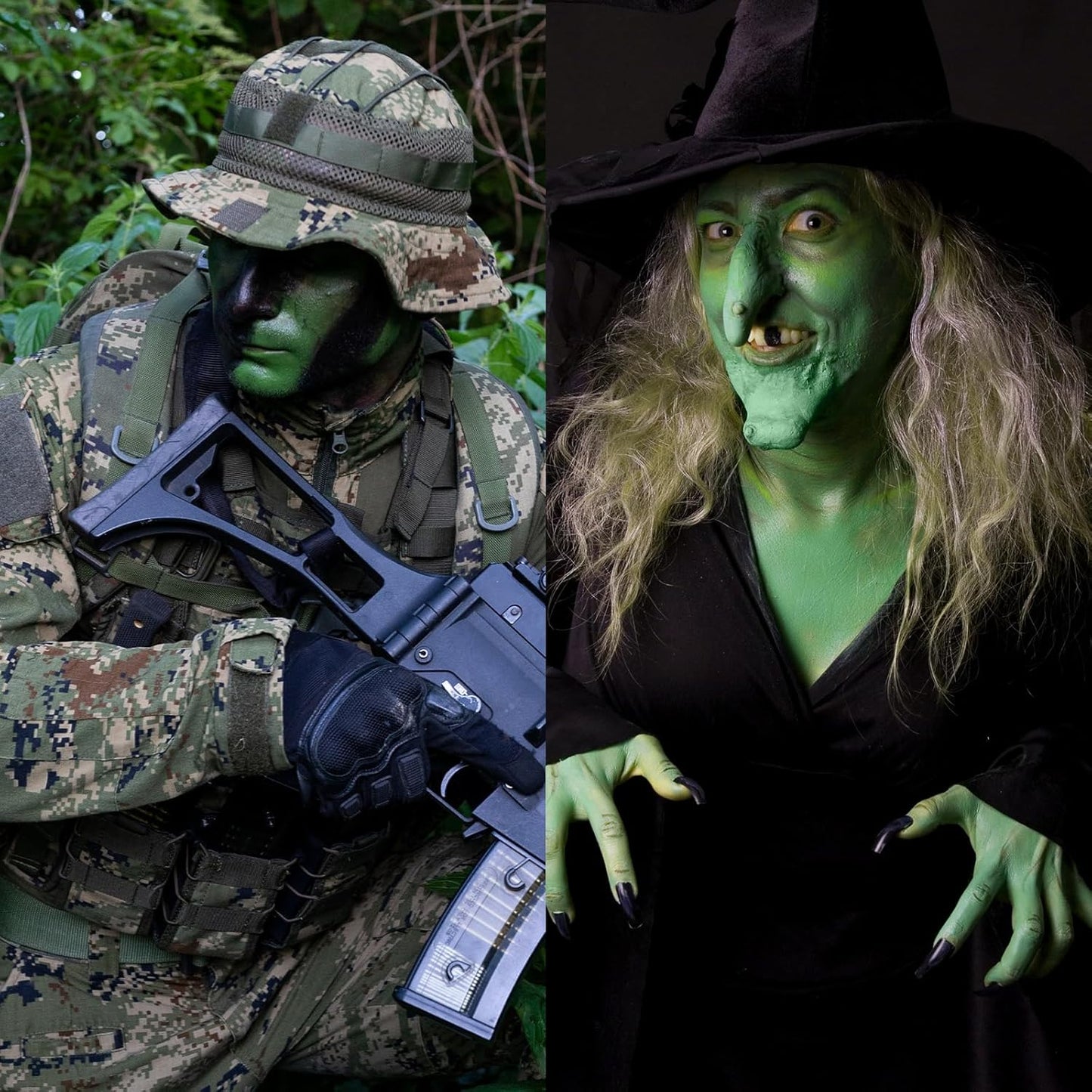 Green Face Body Paint Stick, Football Baseball Eye Black Stick, Waterproof Full-Coverage Green Face Makeup for Halloween Witch Alien Camo Frankenstein Cosplay Makeup