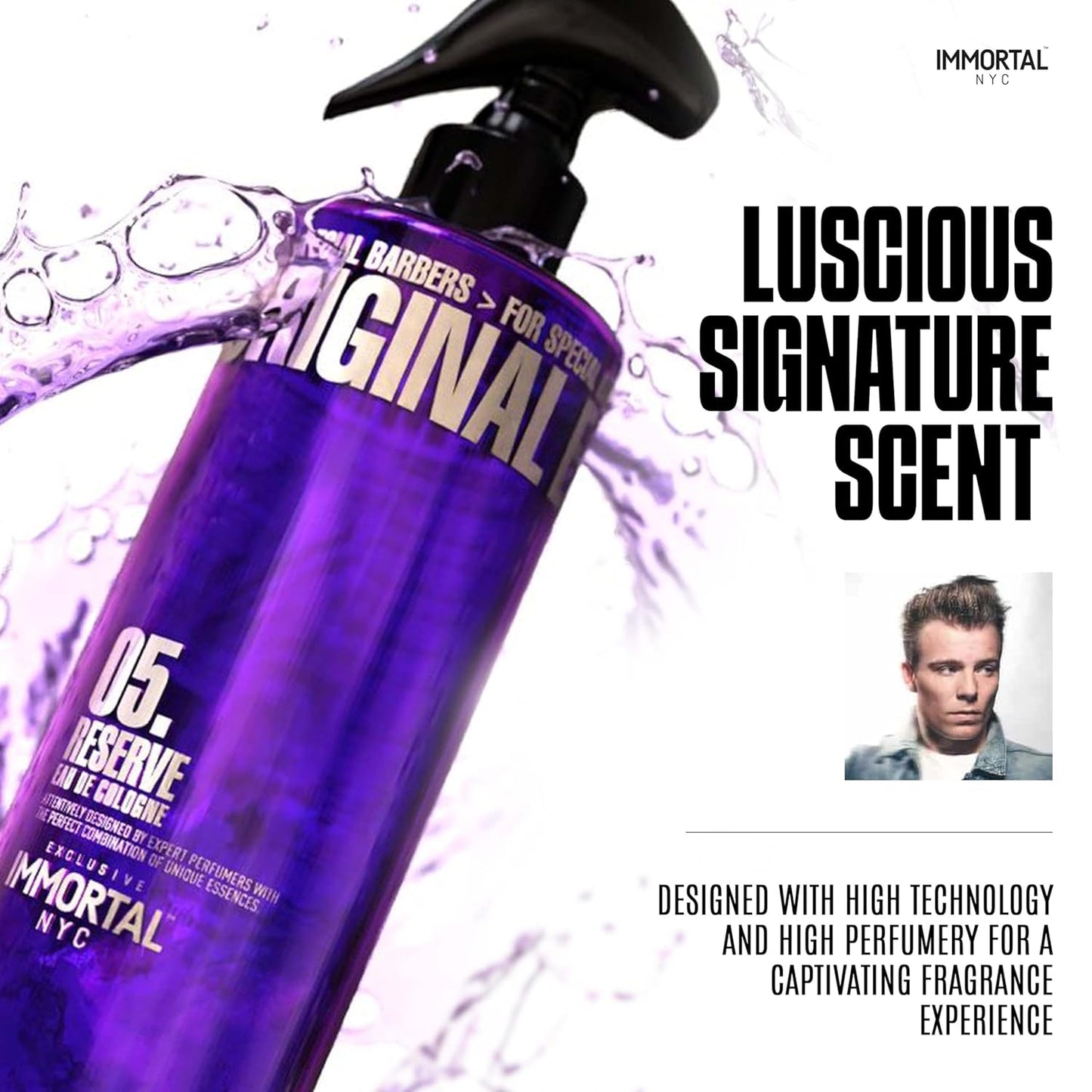 Immortal NYC Reserve 05, After Shave Spray Body/Face Men's Cologne, 17 oz - Exclusive Barbers - Softens Skin - Refreshes/disinfects and Relieves Face and Skin - Moisturizing Formula After Shaving