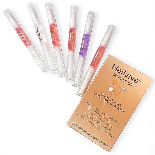 Nailvive Six Pens Cuticle oil Revitalizing Oils unique natural complex of rich oils to provide moisture, protect nourish dry brittle cracked cuticles, nails, and skin (CUTICLE OIL 6X PACK)