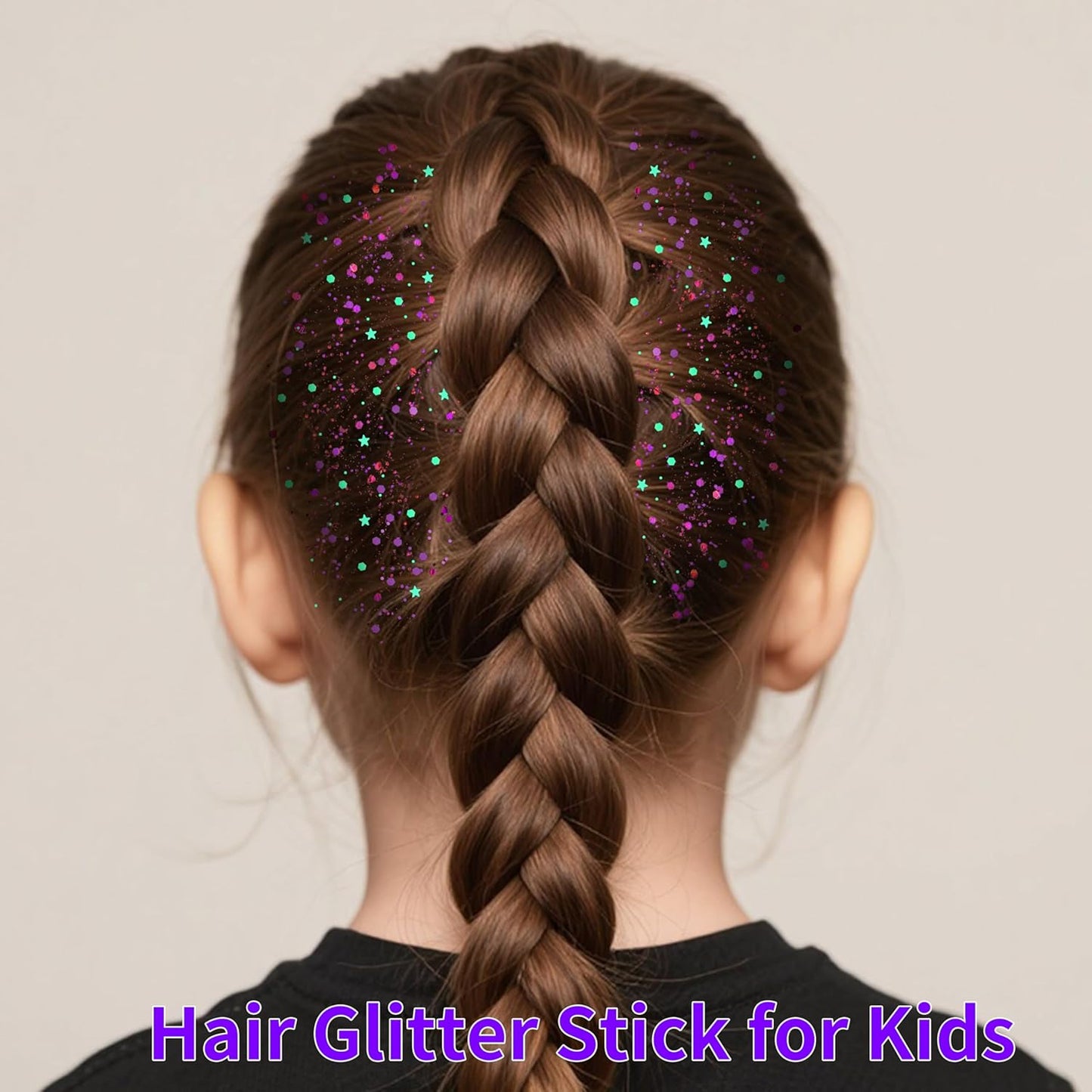 MEICOLY Mermaid Purple Face Body Glitter Stick,Hair Glitter Stick for Kids and Women,Sparkle Chunky Glitter Makeup,Waterproof Face Glitter for Party Rave Festival