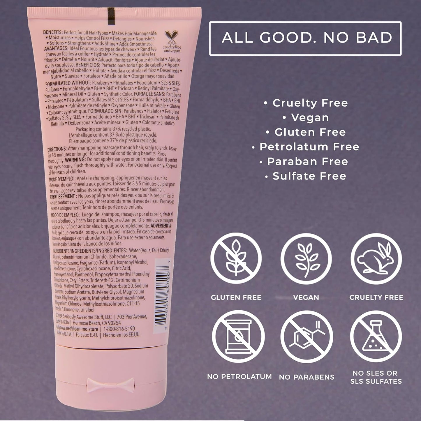 DAILY DOSE (2Pack 6oz Deep Conditioner Hair Mask/Masque - Treatment for Dry, Damaged & Colored Treated Hair - Paraben Free, Phthalates Free, Vegan & Cruelty Free - for All Hair Types