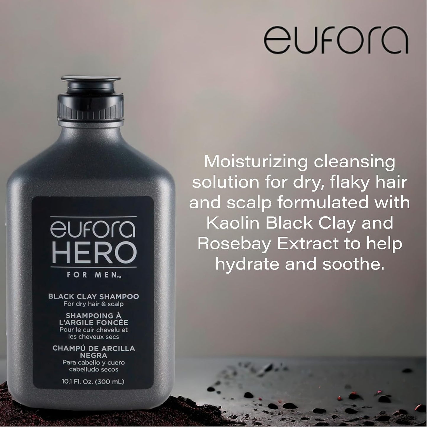 Eufora Hero For Men Black Clay Shampoo 10.1 oz