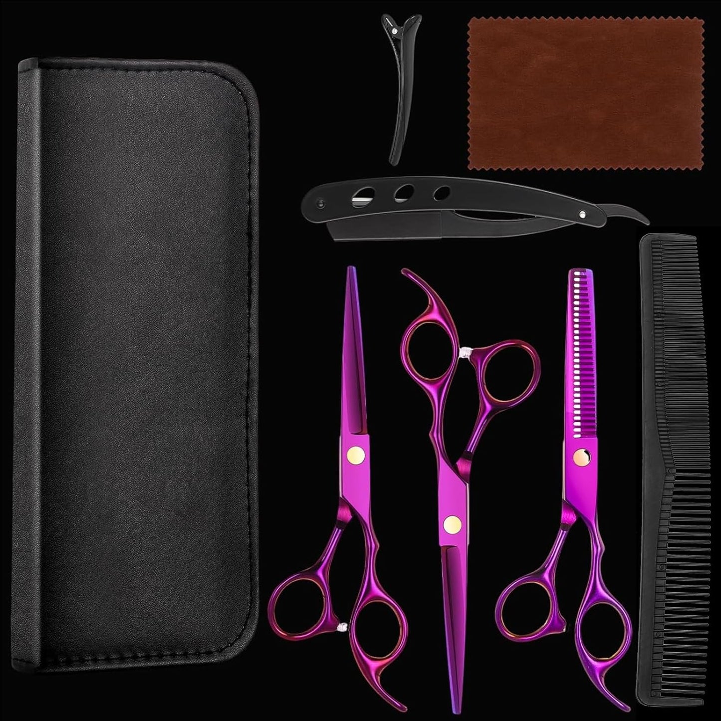 Hair Cutting Scissors Kit, Professional Barber Shears Set with Hair Scissors Thinning Shears, Tijeras para Cortar Cabello Haircutting Sheers Hair Cut Blending Salon Scissor for Men Women Pet