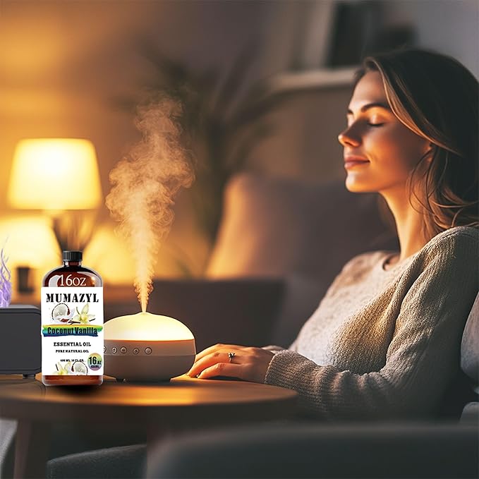 Coconut Vanilla Essential Oil, Coconut Vanilla Oil 16 Fl Oz 480ML for Diffuser Humidifier Yoga Cleaning DIY Candle Soap Making Essential Oils