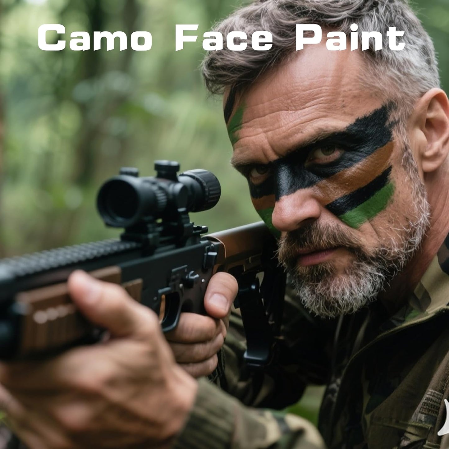 MEICOLY 3PCS Camo Face Paint Stick,Waterproof Hunting Army Military Face Paint,Black Green Brown Maroon Eye Black Stick for Baseball/Softball/Football,Camo Accessories