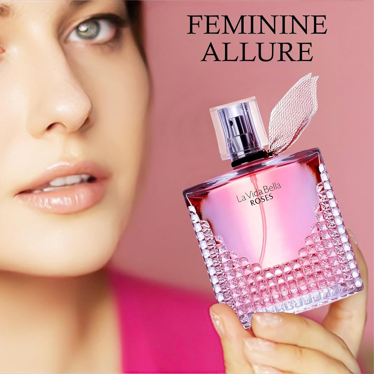 La Vida Bella Rose Perfume for Women,Captivating Scent for Confident Elegance Women's Fragrance,3.4 Fluid Ounce Eau de Parfum Daily Used