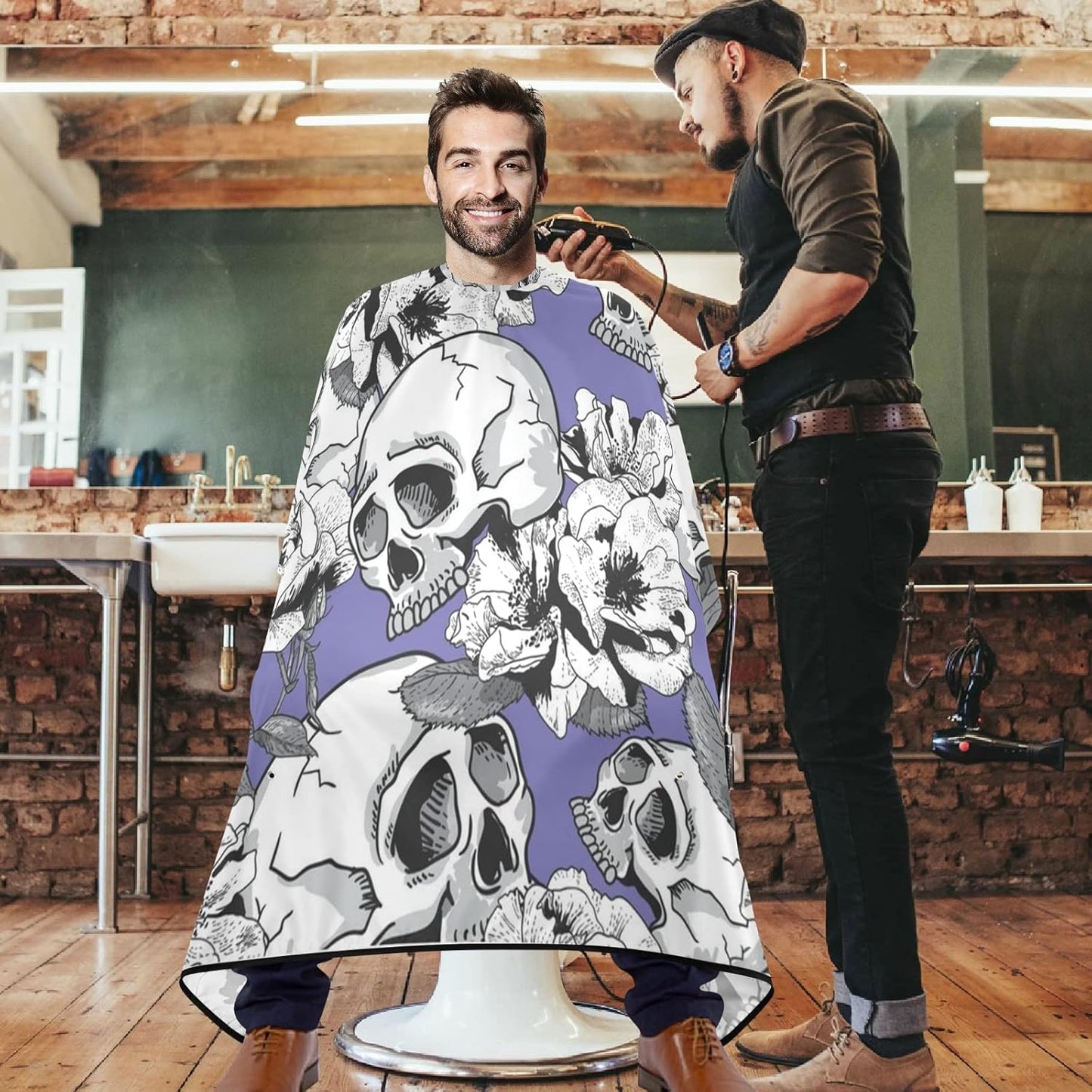 visesunny Professional Barber Cape Polyester Hair Cutting Clippings Catcher Grooming Cape Apron for Shaving Trimming For Men
