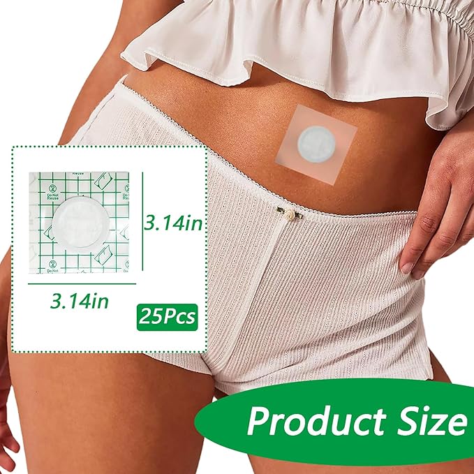 25Pcs Disposable Castor Oil Patches Belly Button, 3.2 x 3.2 Inches Castor Oil Pack Wrap for Belly Button High-Absorbent Self-Adhesive Easy to Use (Oil Not Included) White