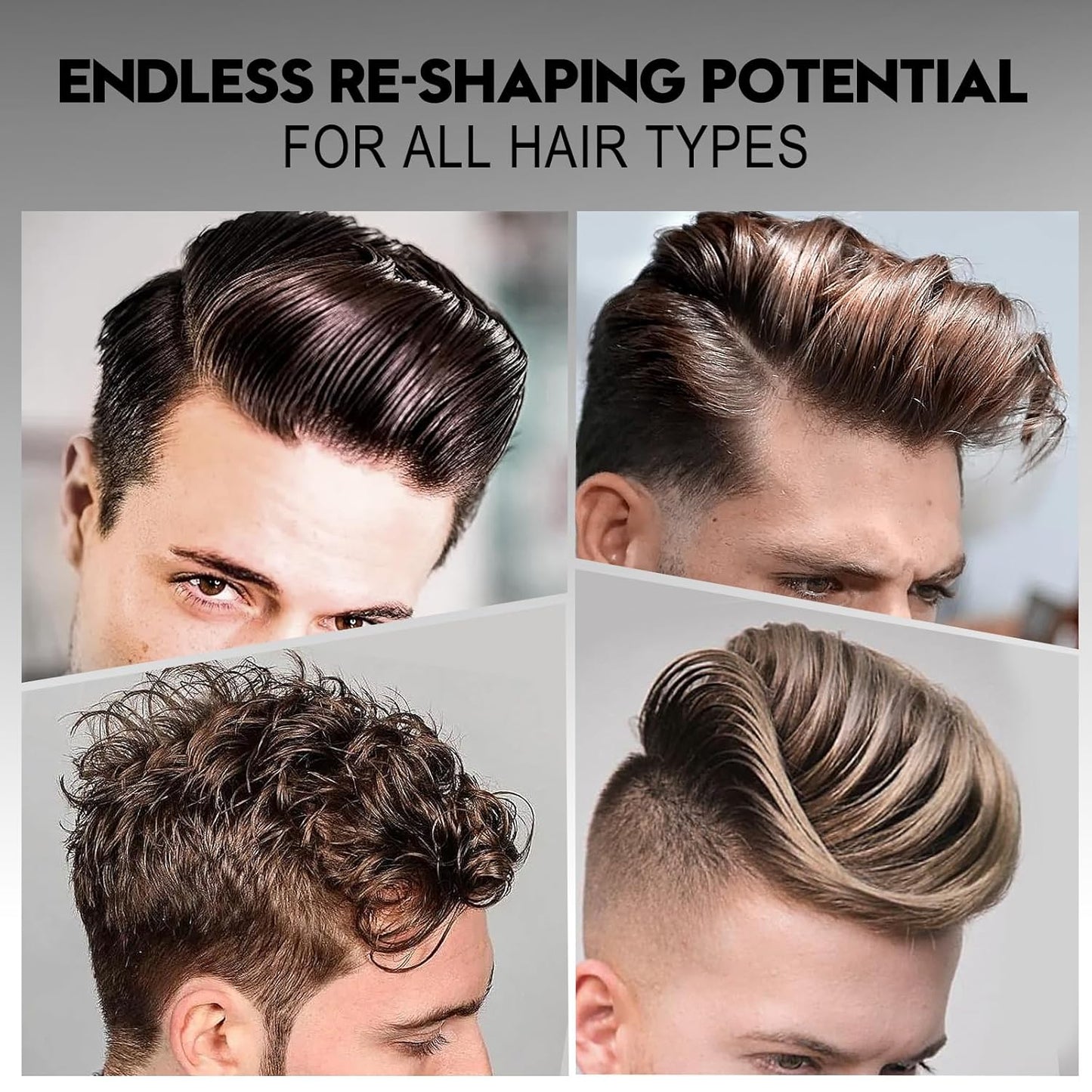 JVR Men's Hair Pomade, Hair Styling Pomade For Men, Strong Hold with High Shine Hair Gel Water Based Hair Cream Flake Free, Easy To Wash Out For All Hair Types