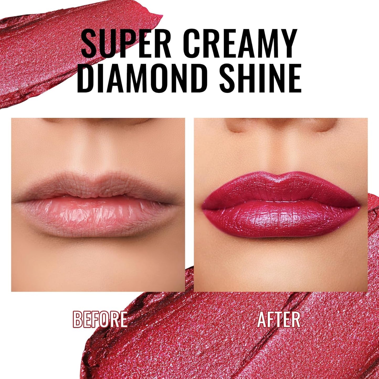 Oulac Shimmer Lipstick for Women, Infinity High Shine Finish, Hydrating Lip Color Infused with Damask Rose Oil for All-Day Comfort, Gluten-Free Vegan Beauty, D03 Soirée Red