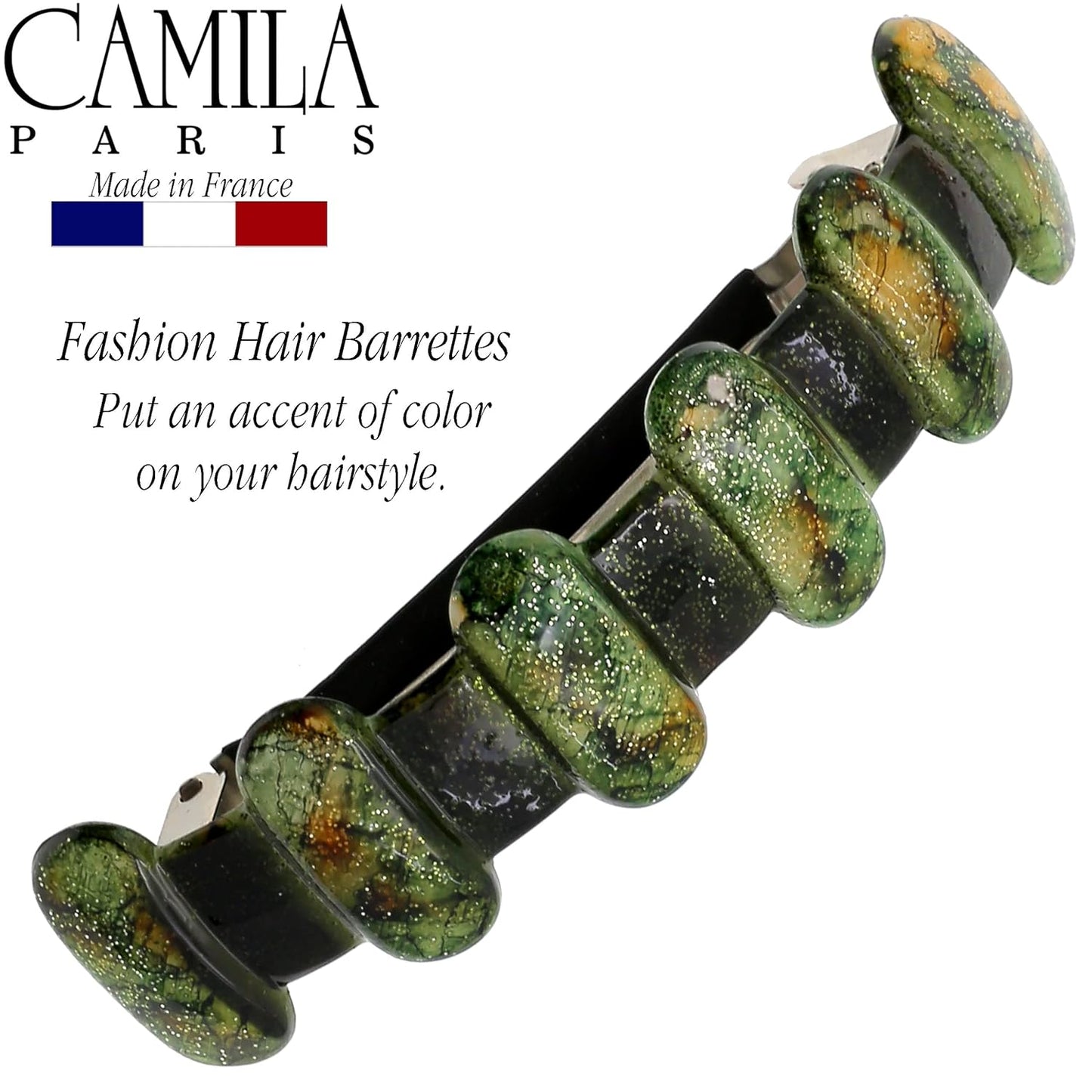 Camila Paris CP3298 French Hair Barrette Clip for Girls for Thick Curly Wavy Long Hair, Strong Hold Grip Hair Clips for Women, Automatic, No Slip Durable Styling Girls Hair Accessories, Made in France