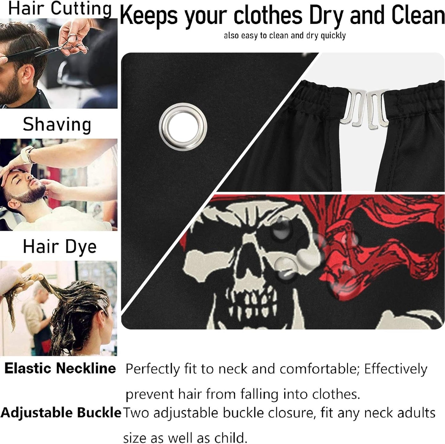 visesunny Professional Barber Cape Polyester Hair Cutting Clippings Catcher Grooming Cape Apron for Shaving Trimming For Men