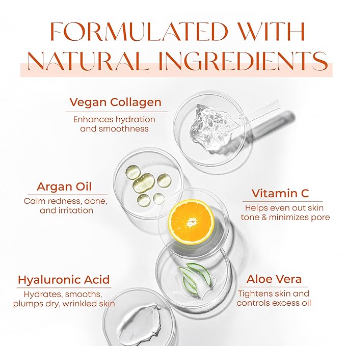 Vitamin C & Collagen Serum & Day Cream Set - Anti-Aging, Dark Spot Remover & Brightening - Dermatologist Tested Korean Skincare - Clean Beauty, Cruelty-Free, All Skin Types - 1.69 Fl. oz