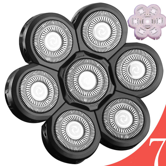 7 Blades Compatible with Wyklaus SHPAVVER shaver Head Shaver Replacement Heads 7 Heads for Many Main Brands Electric Shaver Razor Bald Men Head Shaver Blades