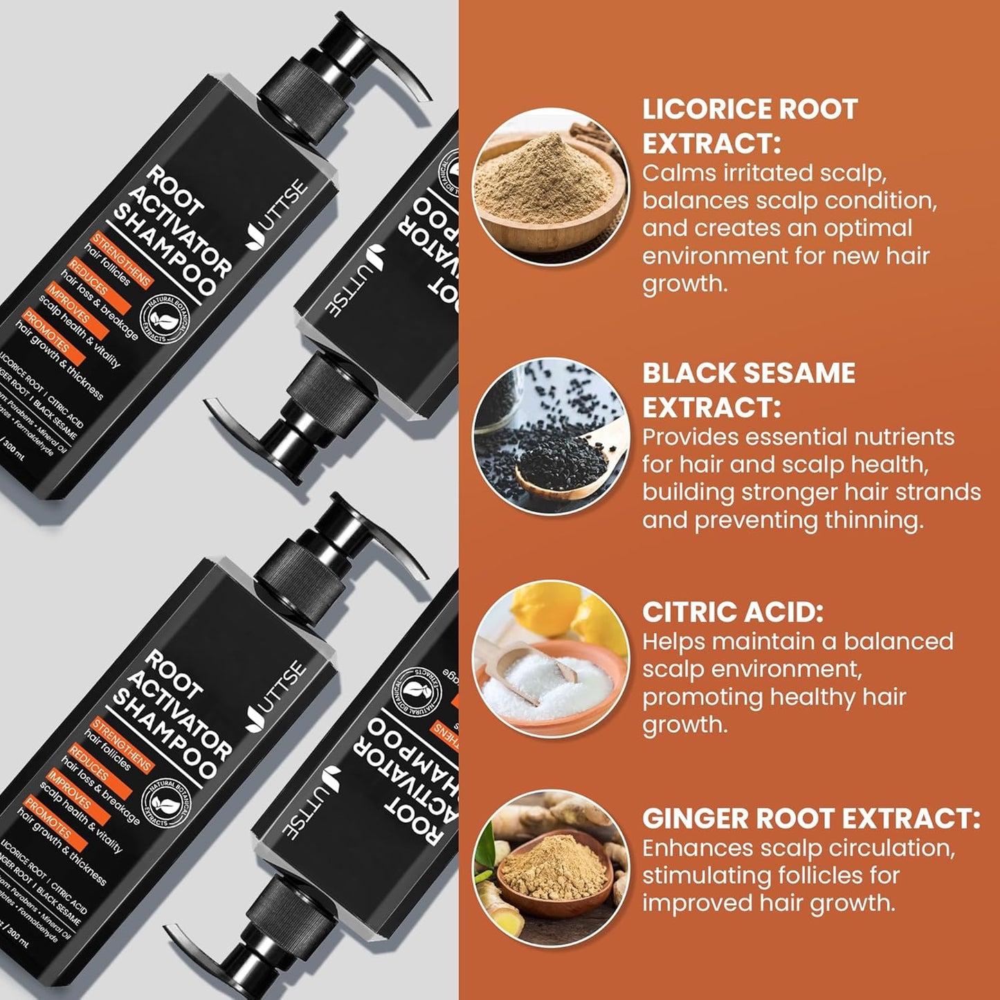 Root Activator Shampoo for Men: Hair Growth Shampoo for Hair Loss and Thinning Hair - 10.1 fl oz / 300 mL