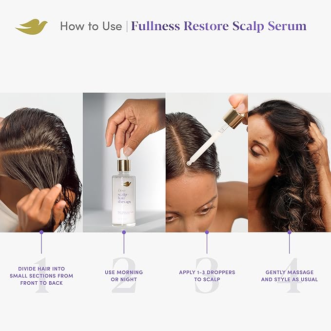 Dove Scalp + Hair Therapy Density Boost Serum Fullness Restore Visibly Thicker Hair In As Soon As 30 Days, Hydrating & Fast-Absorbing, Instantly Relieves Dry Scalp 2 Fl oz