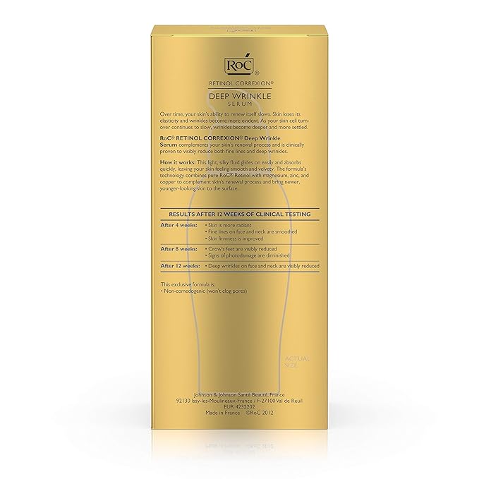 RoC Retinol Correxion Deep Wrinkle Facial Serum, Anti-Wrinkle Treatment Made with Retinol, 1 fl. oz