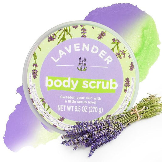 Lavender Body Scrub, Sugar Scrub for Body, Natural Body Scrub for Smooth and Moisturized Skin, Natural Gifts for Women, 9.52oz