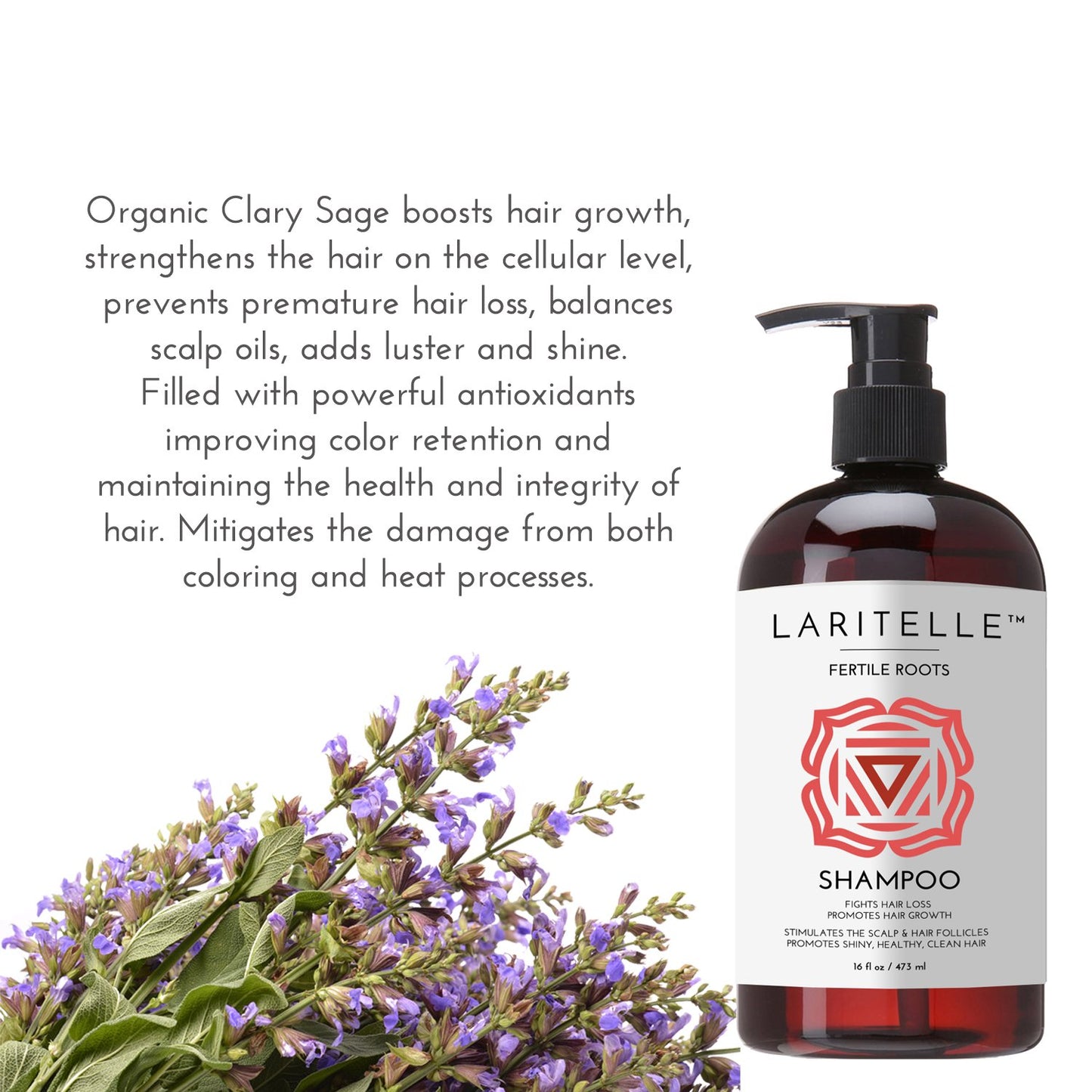 Laritelle Organic Hair Growth Set | Fertile Roots Shampoo + Conditioner + Leave-In Treatment | Follicle Stimulating Rosemary, Ginger & Clove | Anti-Hair Loss, Strengthening, Nourishing | USA made