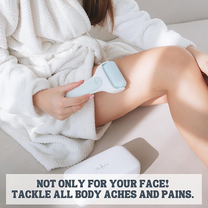 Facial Ice Roller for Face Premium with Carry Case and 2X Rollers for Long Lasting Cold - Eye Roller for Puffy Eyes & Cold Massage for Migraines (Ice Roller)