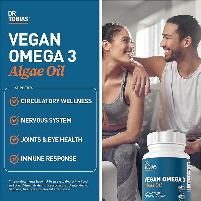 Dr. Tobias Vegan Omega 3 Algae Oil and Collagen Peptides Powder, Overall Health, Gut & Immune Support Plus Beauty & Vitality Bundle, Non-GMO