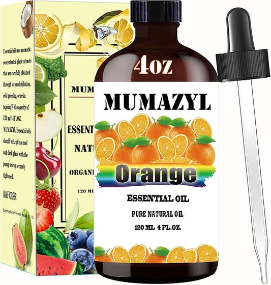 Sweet Orange Essential Oil, Sweet Orange Oil 4 Fl Oz 120ML for Diffuser Humidifier Yoga Cleaning DIY Candle Soap Making Essential Oils