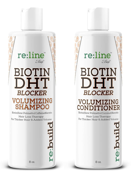 NATURAL Volumizing Shampoo and Conditioner for Hair Growth - DHT Blocking Formula with Biotin for Thinning Hair and Hair Loss Prevention for Men & Women