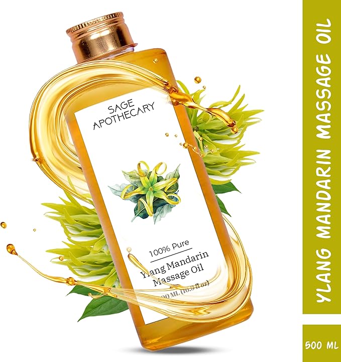 Ylang & Mandarin Massage Oil for Relaxed & Replenished Skin | No Parabens & Sulphates | Cruelty Free & Vegan Pure Natural Ingredients 500 ml