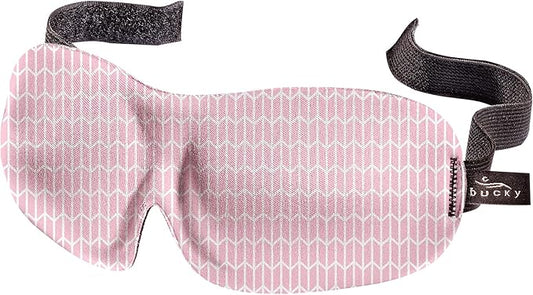 Bucky 40 Blinks No Pressure Printed Eye Mask for Travel & Sleep, Pink Chevron, One Size