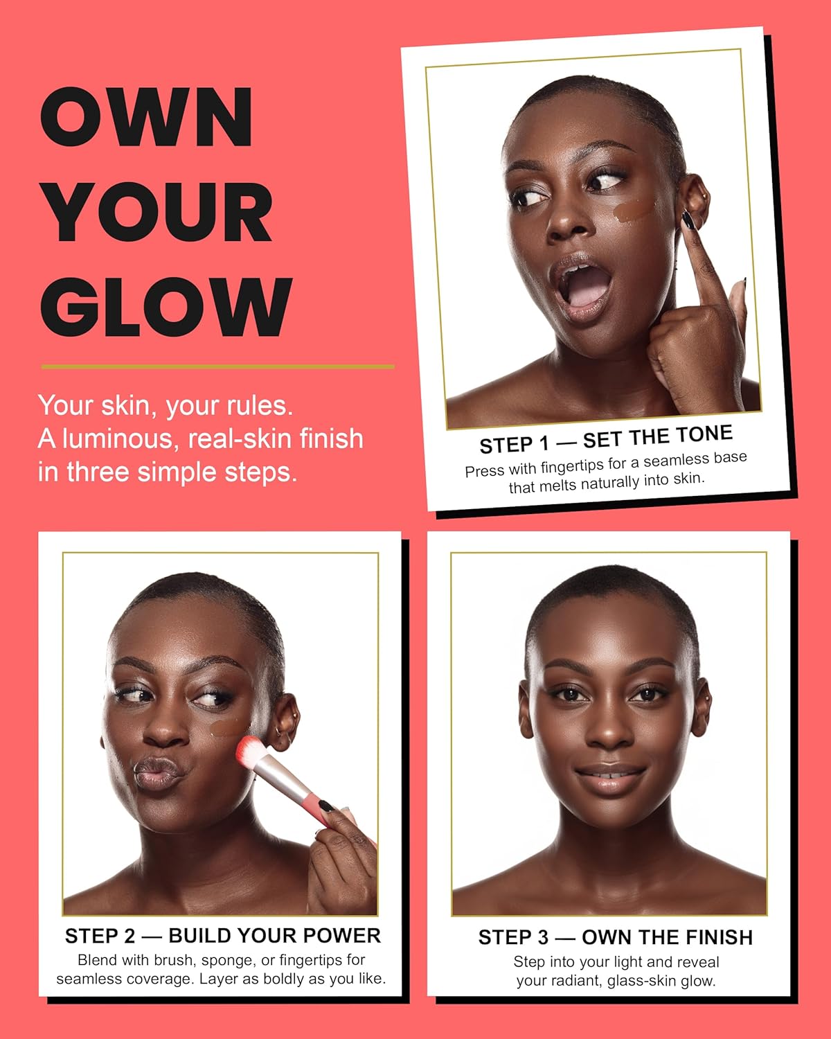 Konfident Glow Skin Tint – Chocolate Charm Hydrating Oil-Free Glass-Skin Foundation, Buildable Light-to-Medium Coverage, 30 ml – Inclusive Clean Makeup for Radiant Confidence