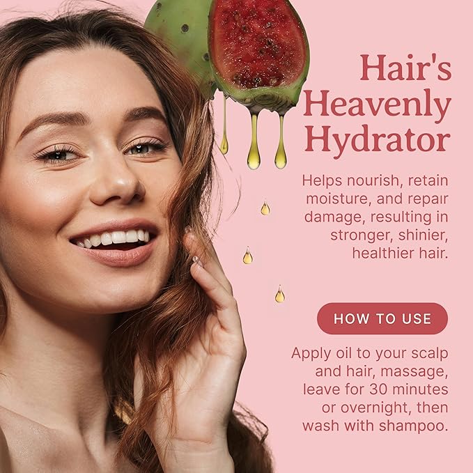 Bella Terra Oils - Prickly Pear Oil 16oz - Delve into the Cactus Oil Charm, Steeped in Calcium & Potassium, A Rare Gem for Timeless Beauty