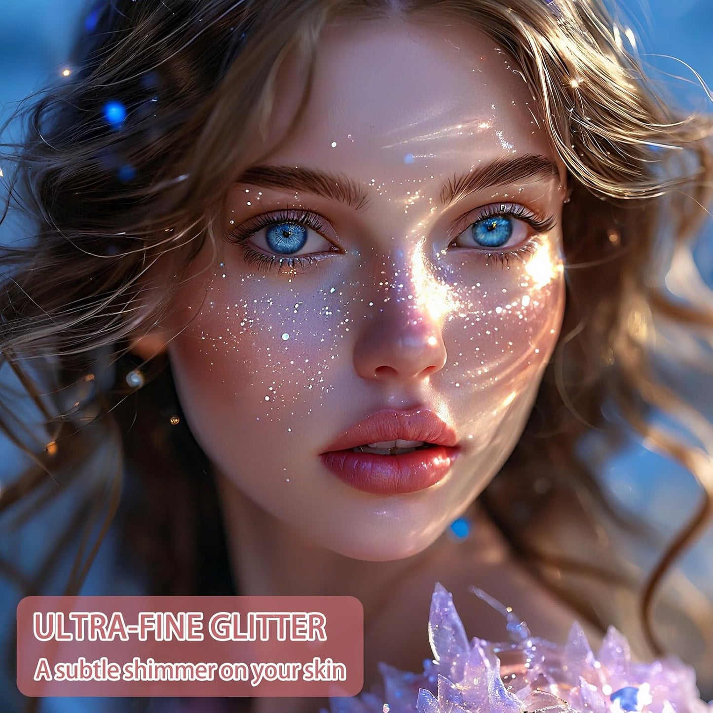 Etercycle Glitter Makeup Spray, White Fine Glitter Spray for Hair and Body, Extra Fine Face Glitter Makeup Sparkly Gifts for Clothes Nail Art Craft Design Easter Christmas Halloween Crafts