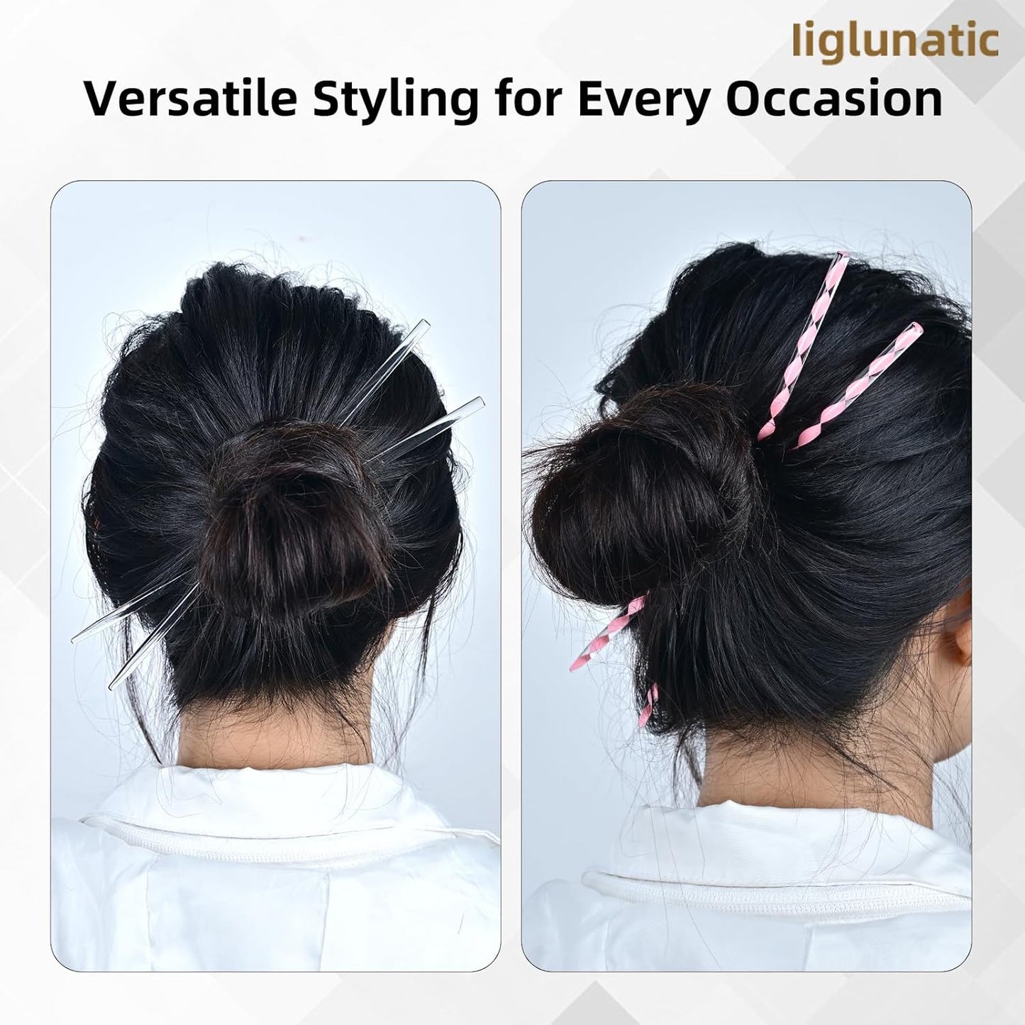 Hair Pins | Invisible Hair Sticks for Women with New Craft Technology - Gentle Rounded Ends, Transparent Minimalist Clips