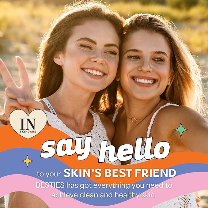 InstaNatural BESTIES Gentle Teen Gel Face Moisturizer | with Vitamin C, Hyaluronic Acid, Niacinamide | for Hydration, Smoothness, Even Skintone | Simple Skincare for Healthy Skin (for All Skin Types)