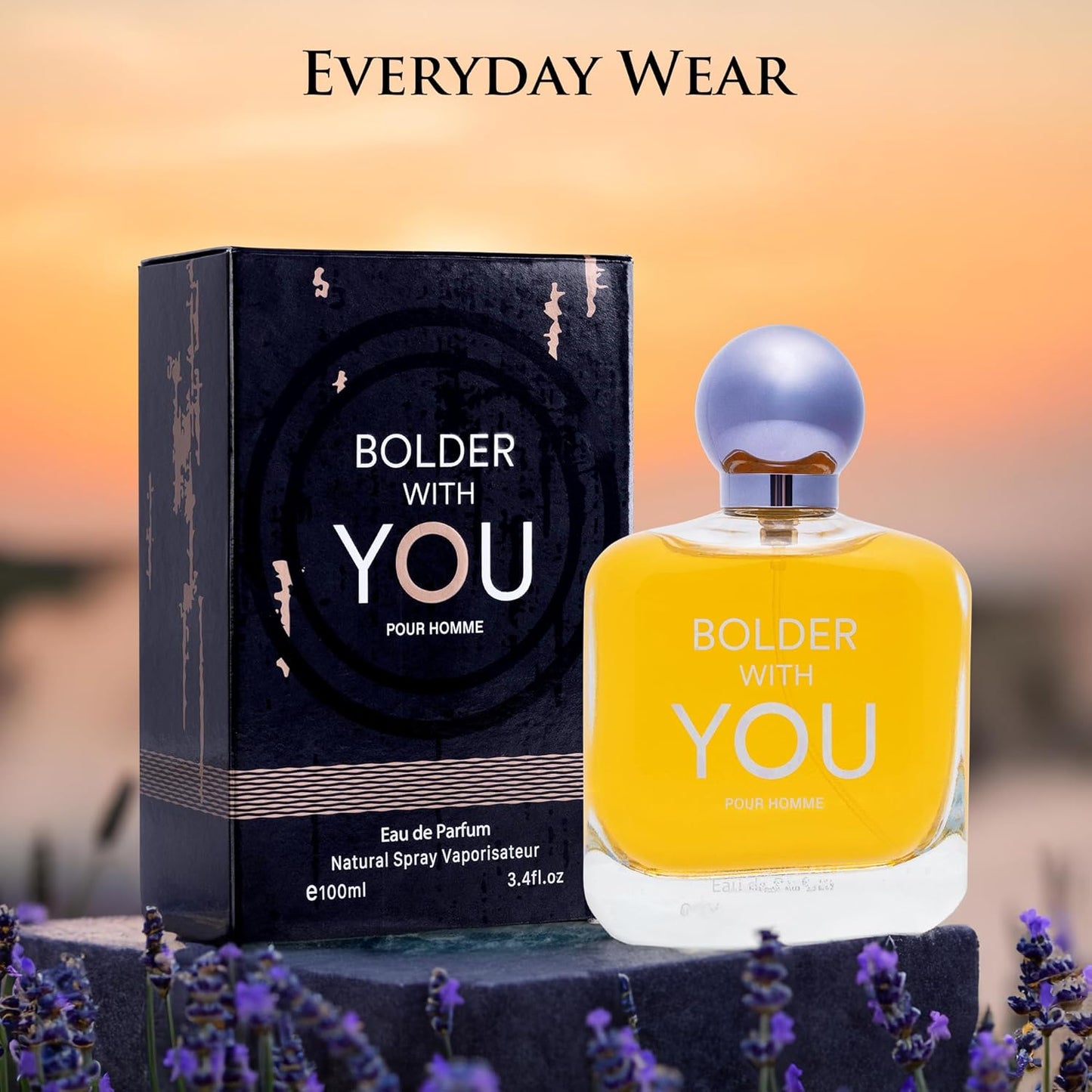 Bolder With You for Men Eau De Parfum Aromatic & Refreshing Scent Notes of Cardamom, Pink Pepper & Violet Leaves Base Fragrance of Vanilla, Sweet Chestnut & Cedarwood Elegant 100ml Bottle