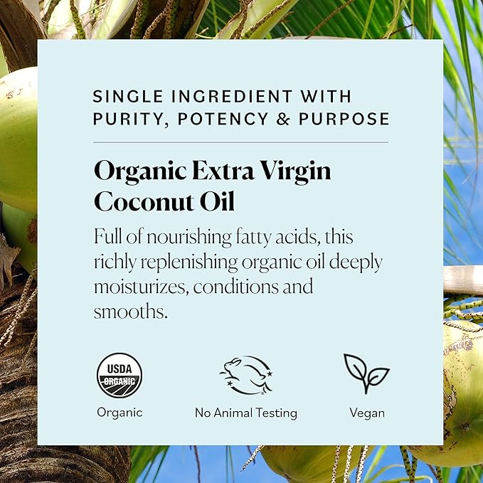 Sky Organics - Organic Extra Virgin Coconut Oil for Skin & Hair, 16.9 fl oz - Multipurpose Hair Oil & Body Moisturizer - Vitamins, Antioxidants & Fatty Acids - Vegan, Cruelty Free - w ebook