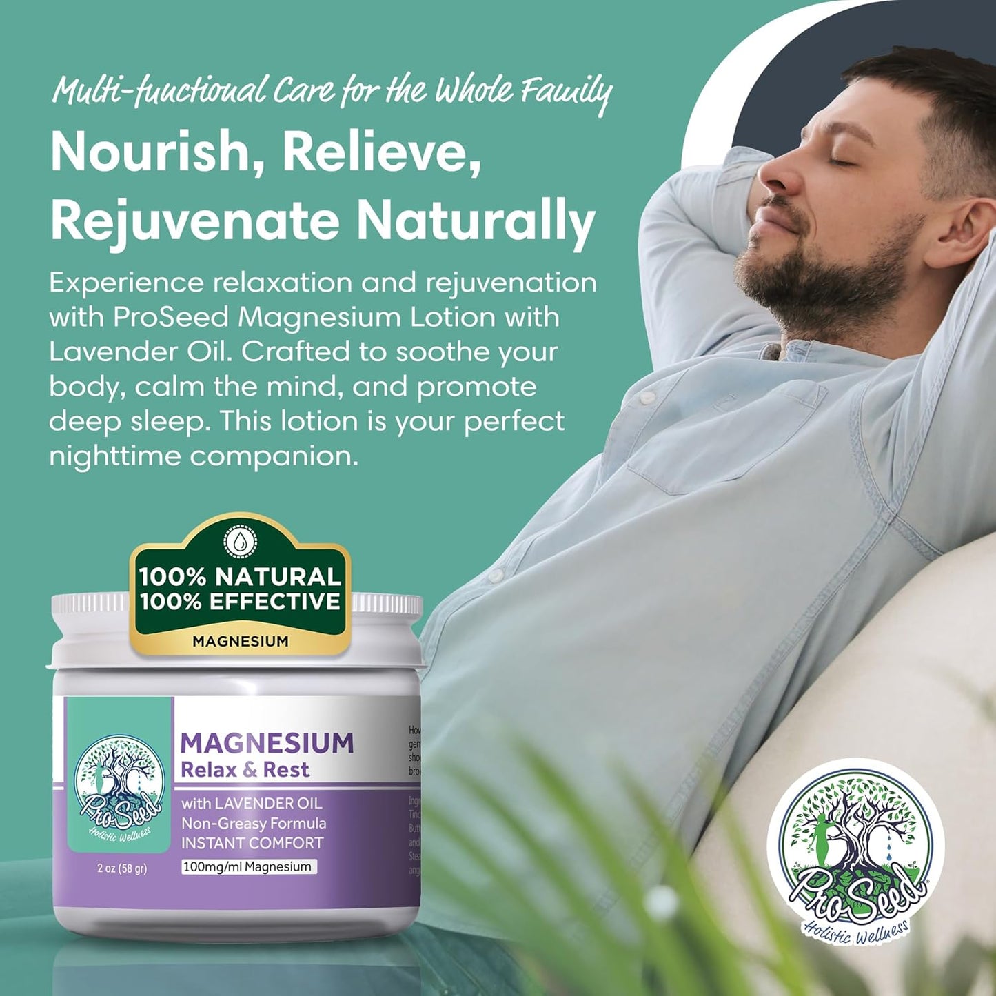 Handmade Organic Lavender Magnesium Lotion - Body Rub for Bedtime Care - Essential for Kids, Pregnant Women, Toddlers & Moms - Moisturizes & Hydrates Legs, Feet & Body - 2oz Glass Jar