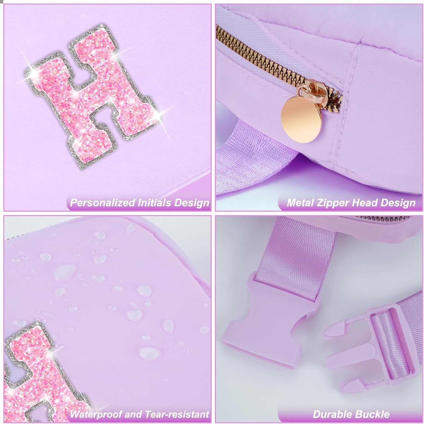 Monogrammed Gifts for Girls Women - Fanny Pack for Kids Teens,Crossbody Bag for Women Trendy Everywhere Belt Bag Monogrammed Crossbody Bag Waist Pack | Lavender,Initial H