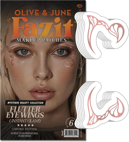 Fazit Makeup Patches - Halloween Flutter Eye Wings - Glow Up Make-Up Patches - Cute Glitter Makeup Accessories for Women - Cosmetic Glitter for Face