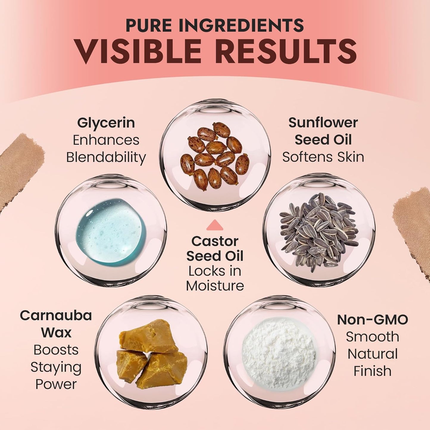 BaeBlu - Organic Blush Tube, Brandy - 100% Natural Vegan Cream Blush Sticks, Multi-Use Bronzer, & Highlighter for Lips, Cheeks & Eyes, Buildable Shimmer, Gluten-Free, Paraben-Free, Made in USA