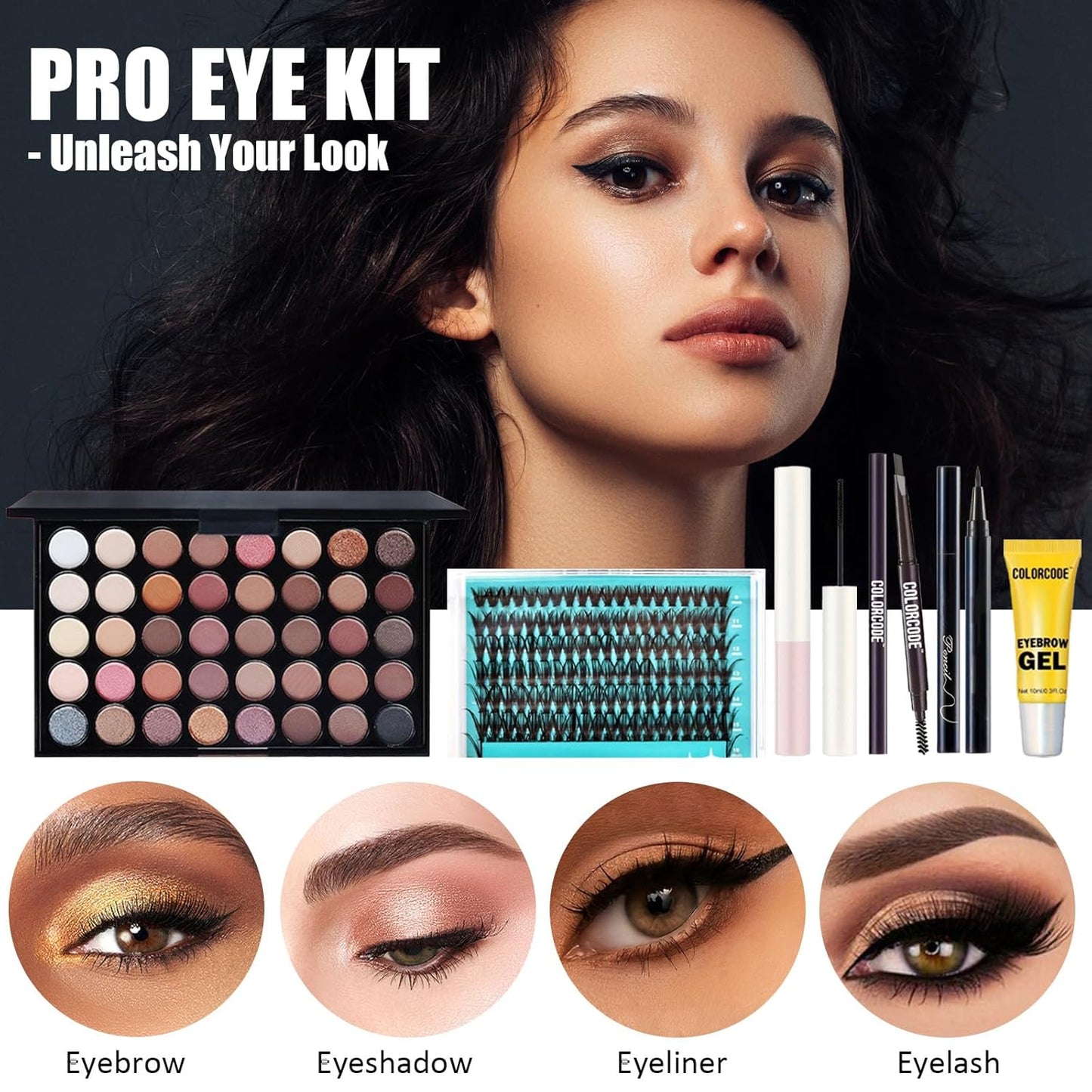 All in One Makeup Kit for Teens, Gifts for Teenagers Girls Women, Professional Makeup Set with Eyeshadow Palette Eyeliner Mascara Face Powder Concealer Foundation Lip Gloss Brush Set False Lash Kit