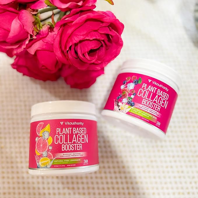 Vitauthority Vegan Collagen Powder for Women - Plant Based Collagen Supplement for Women with Proprietary Vegan Hair Skin and Nails Vitamins - Vegetarian Collagen Powder with Hyaluronic Acid