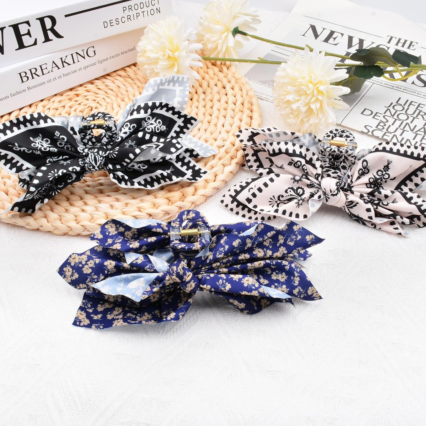 Bow Claw Clips Bow Hair Clips 3PC Big Hair Bows for Women Butterfly Styling Large Hair Clips for Thick Hair for Girls Hair Accessories for Teen